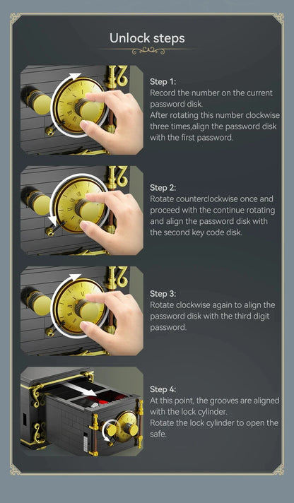 Cada 422PCS City Retro Combination Safe Building Blocks The Secret of Safe Experiment Education Bricks Toys Boys Gifts.