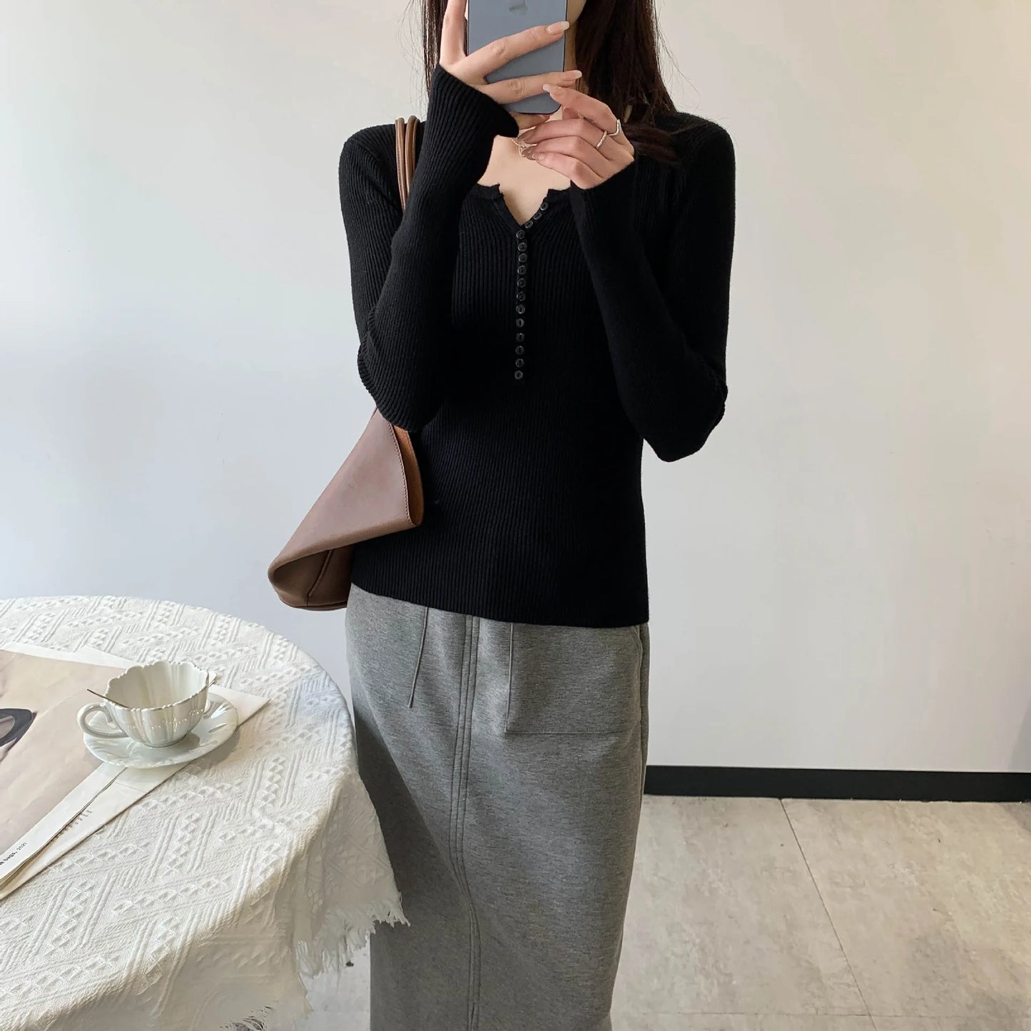 2026 frühling Herbst Grundlegende Pullover Gestrickte Frauen Pullover Taste Oansatz Pullover Weibliche Pullover Schlank Solide Bold Streifen Tops