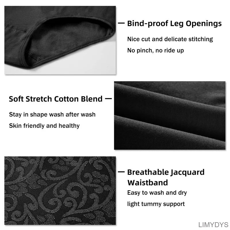 Underwear for Women Cotton High Waist Panties Tummy Control Briefs Ladies Panty Full Coverage Female Lingerie Stretch Underpants.