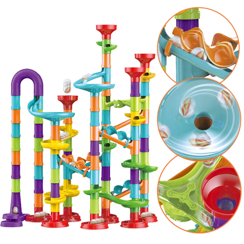29-142PCS Marble Run Building Blocks Marbles Slide Toys For Children DIY Creativity Constructor Educational Toys Children Gift