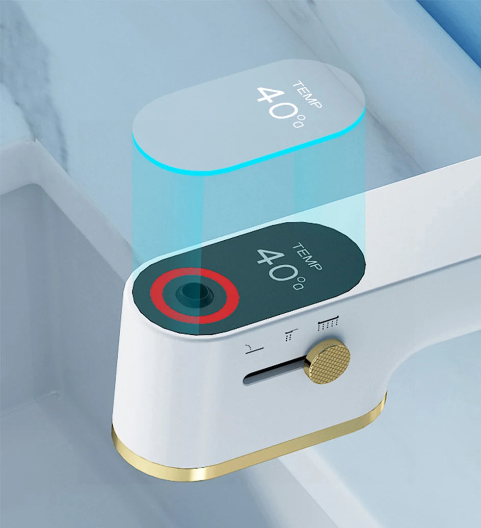 VGX Multifunctional Bathroom Faucets Pull Out Basin Mixer Sink Faucet Gourmet LED Display Tap 360° Tapware Crane Brass Chrome