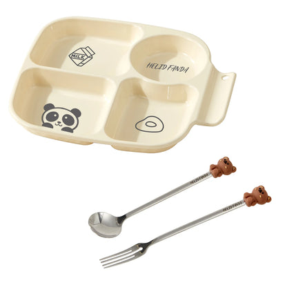 WORTHBUY Square Plastic Divided Dinner Plate Portion Control Food Plate Stackable Salad Plate 4 Compartments Fat Reducing Plate.