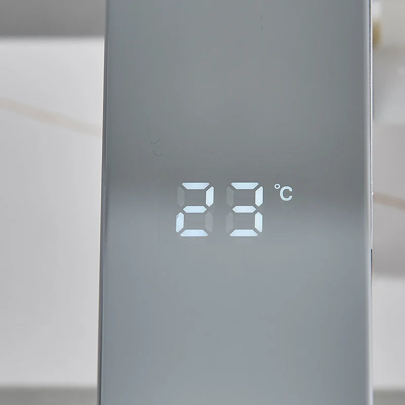 Touchless Sensor Basin Faucet Smart Digital Display Bathroom Sink Faucet Grey Sense Hot Cold Water Mixer Tap Battery Power