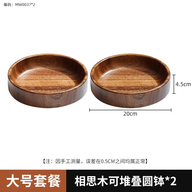 Acacia Wood Dried Fruit Plate High-grade Wooden Fruit Plate Snacks Home Refreshment Tray Nut Box Organizer.