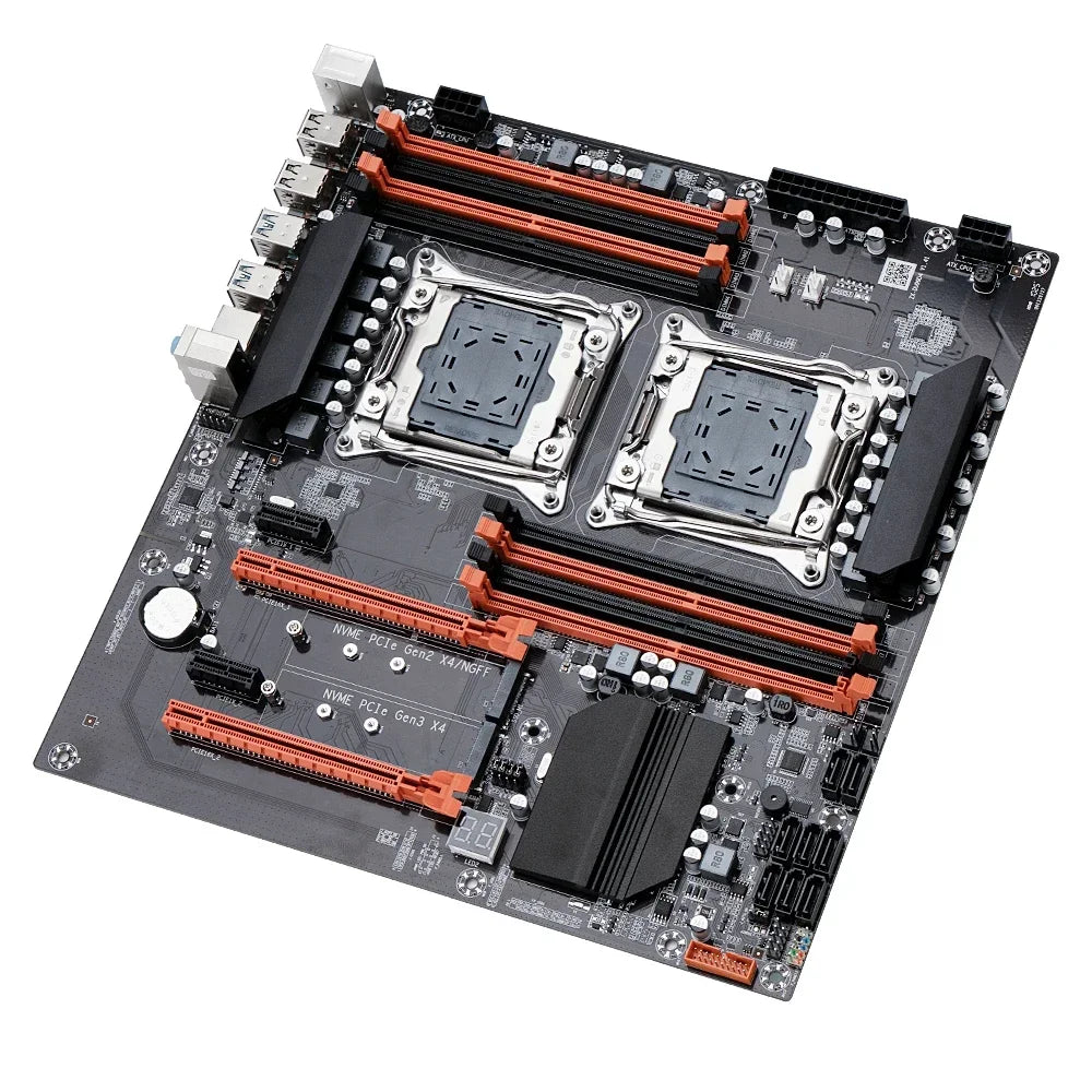 SOYO NEW X99 Dual CPU Motherboard Kit lntel Xeon E5 2680 V4&DDR4 64GB (4*16GB) LGA2011-3 M.2 NVME for Desktop Gaming Computer.