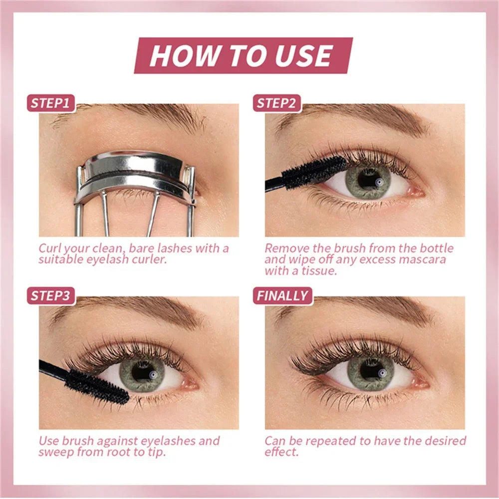 Film Power 4D Waterproof Volume and Curl Mascara Mascara Waterproof Cosmetic Makeup Brushes Sheglam Makeup Rare Beauty Makeup.