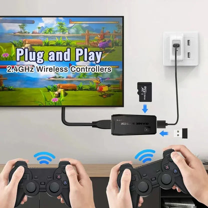 M8 4K TV Game Stick Video Game Console Built-in 40000 Games Wireless Gamepads Controller TV Retro Handheld Game Player for PS1.