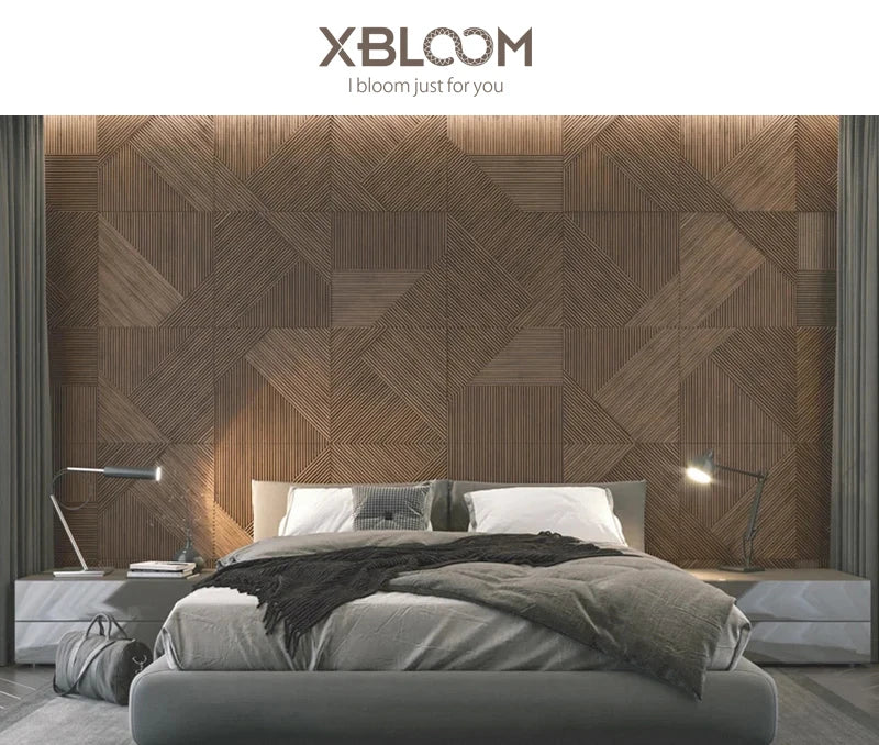 4pcs 50x50cm Champagne gold color 3D Wall Panel Shining Gold 3D Wall Sticker Wedding party background wall art Wood grain paper