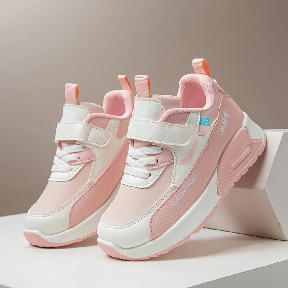 PU Leather Sport Shoes For Children 2025 Trend Fashion Kid's Sneakers Soft-soled Outdoor Boy's Girl's Running Shoes.