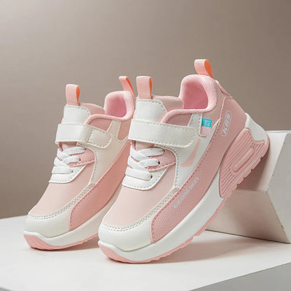 PU Leather Sport Shoes For Children 2025 Trend Fashion Kid's Sneakers Soft-soled Outdoor Boy's Girl's Running Shoes.