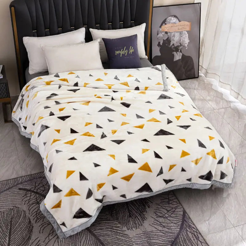 150x200cm Raschel Blanket Thick Double-layer Soft Plush Quilt Double Sided Velvet Winter Dormitory Office Sofa Warm Bed Sheet