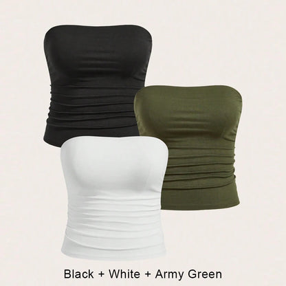 3PCS/set Sexy Top Femme Plus Size Female Underwear Lady Women Summer Top Lingerie Bandeau Tops Women's Tube Corset Hot Intimates.