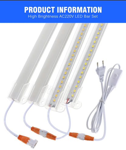 LED Tube Light AC220V  50cm 72LEDs High Brightness Night Bar 2835 Strip Energy Saving lamp for Home Kitchen Cabinet Wall Decor.