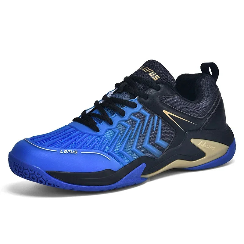 High-quality Badminton Trainers for Men and Women Blue Athletic Shoes with Anti-Slip Sole for Indoor and Outdoor Sports.