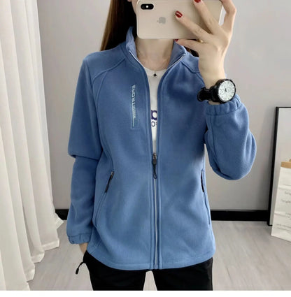 Plus Größe Herbst Winter Polar Fleece Warme Mantel Frauen Sweatshirt Outdoor Sport Casual Zipper Strickjacke Jacke Top Schlank Jugendliche