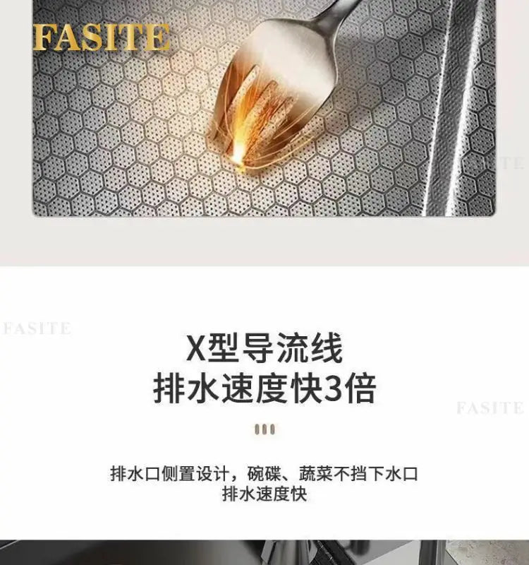 Whale Flying Rain Ultra Thick Kitchen Honeycomb Sink Stainless Steel Single Slot