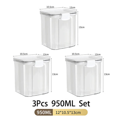 Large Capacity Waterproof Transparent Sealed Jar Multi-size Scene Kitchen Candy Dried Grain Storage With Lid Fridge Storage Tank