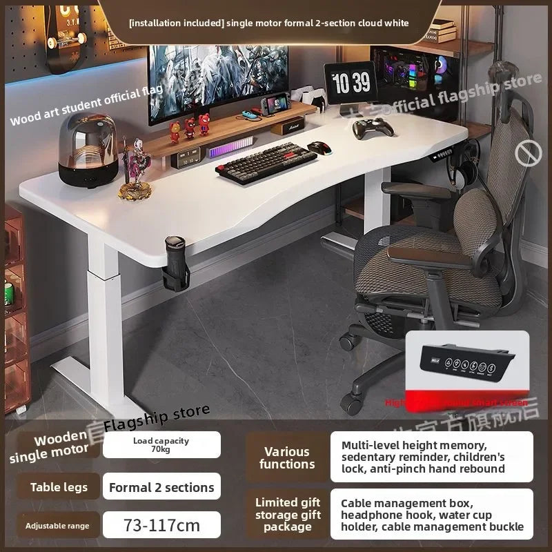 Elektrischer höhenverstellbarer intelligenter Stehschreibtisch, Computer-Workstation, Heimbüro, Gaming-Tisch, Arbeitszimmer, Schreibtisch, Desktop-Computer