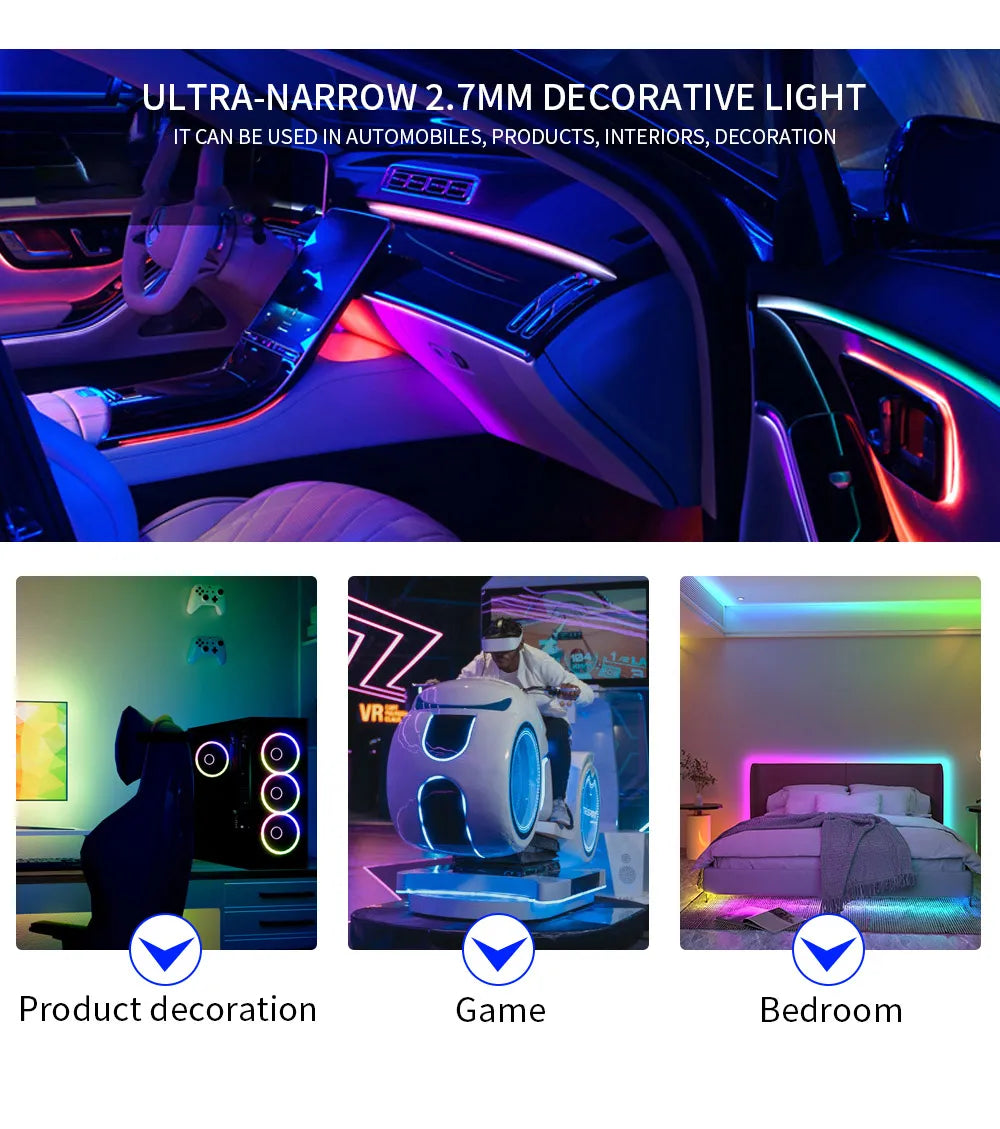 DC5V/12V RGB Traumfarbwechselnde LED-Streifenlichter WS2812 2020 Ultraschmal 2,7 mm 160 LEDs/m Intelligente, individuell adressierbare Ziffern.