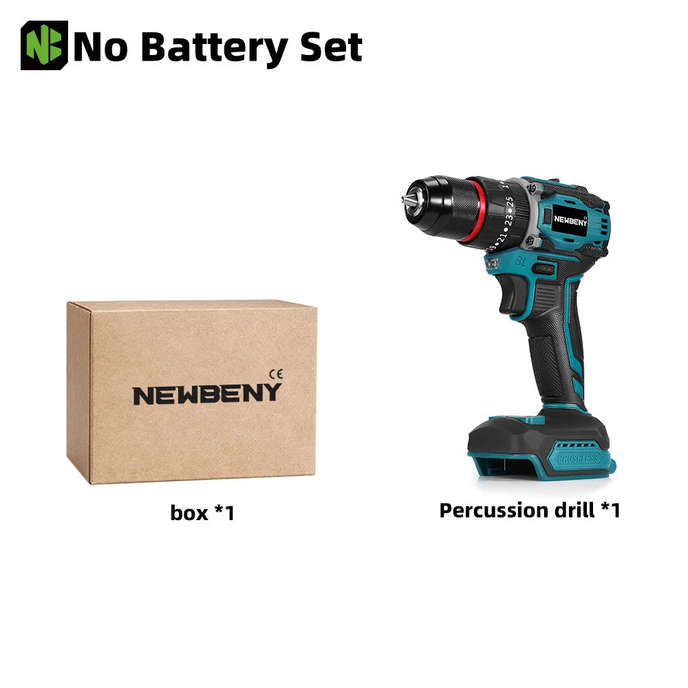 NEWBENY 80N.M 25 + 3 Drehmoment Bürstenlosen Bohrmaschine 3IN1 Akkuschrauber Holzbearbeitung Power Tool Für Makita 18V Batterie pin