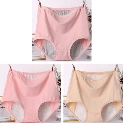 3pcs Girl Menstrual Panties Women's Physiological Briefs Ladies Period Leak Proof Panty High Waist Cotton Underwear