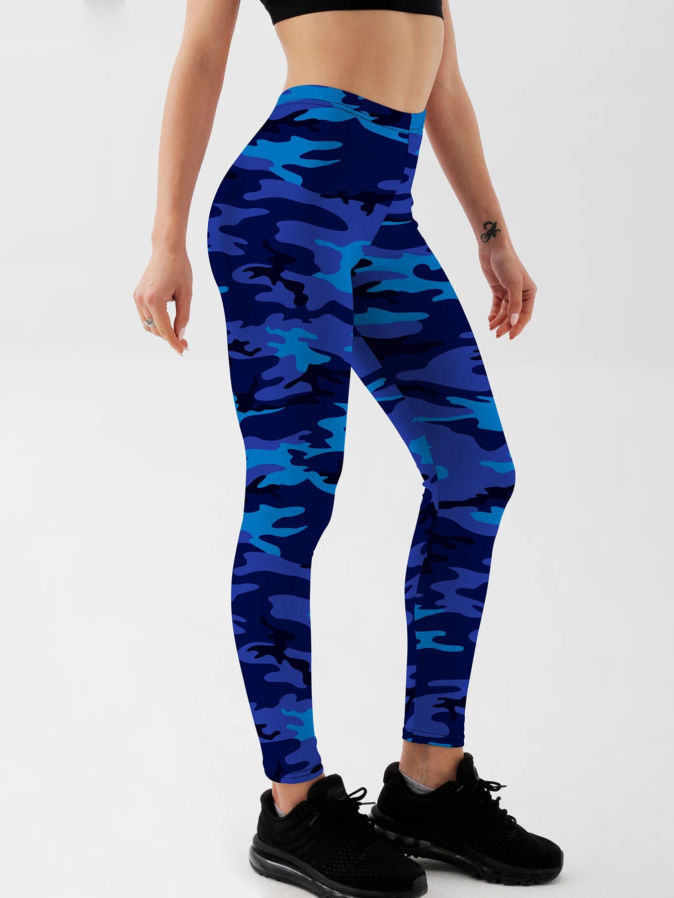 Fashion Women camouflage Leggings For Fitness High Waist Gym Legging Push Up Women navy Leggings.