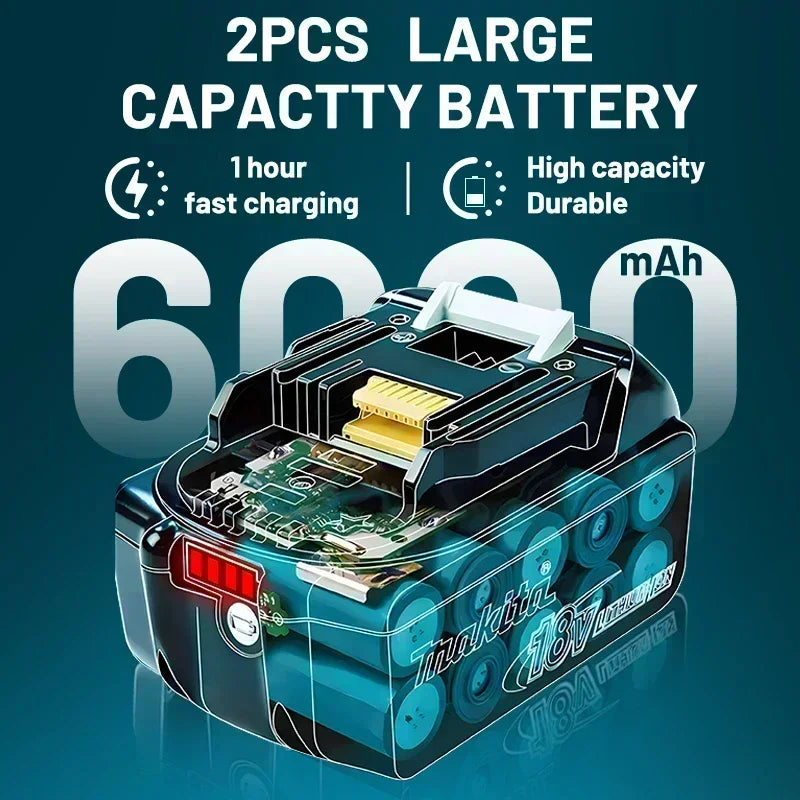100% Original Makita 18V 6.0Ah battery, for Makita BL1830， BL1830B， BL1840 ，BL1840B ，BL1850 BL1860B power tools battery.