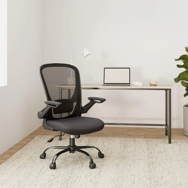 SONGMICS Bürostuhl, Schreibtischstuhl, Drehstuhl mit Netzspannung, ergonomisch, gepolsterte Lendenstütze, Wippfunktion