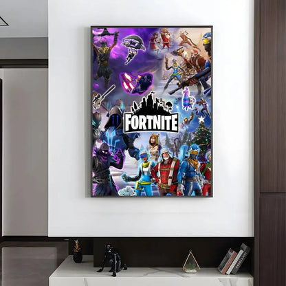 1pc F-Fortnites Poster HD art sticky wall waterproof home living room bedroom bar aesthetic decoration