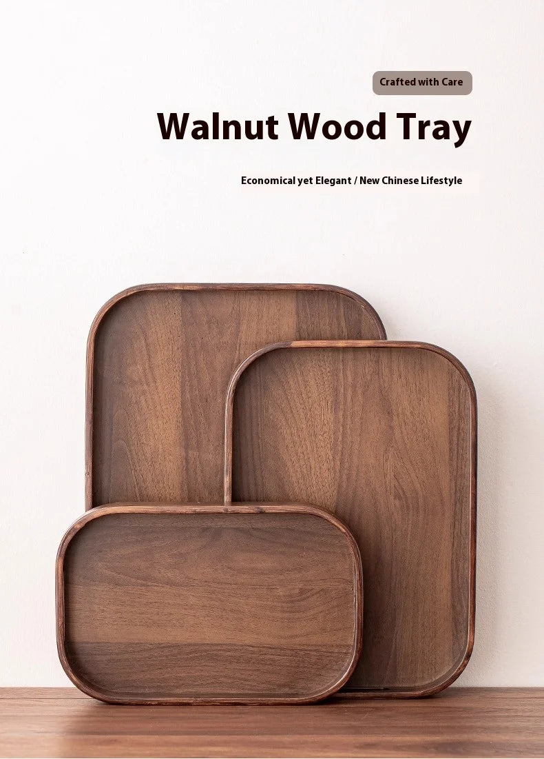 Gianxi Japanese Bamboo Household Tray Rectangular Hotel Solid Wood Dinner Plate Afternoon Tea Dessert Dim Sum Plate Tea Tray.