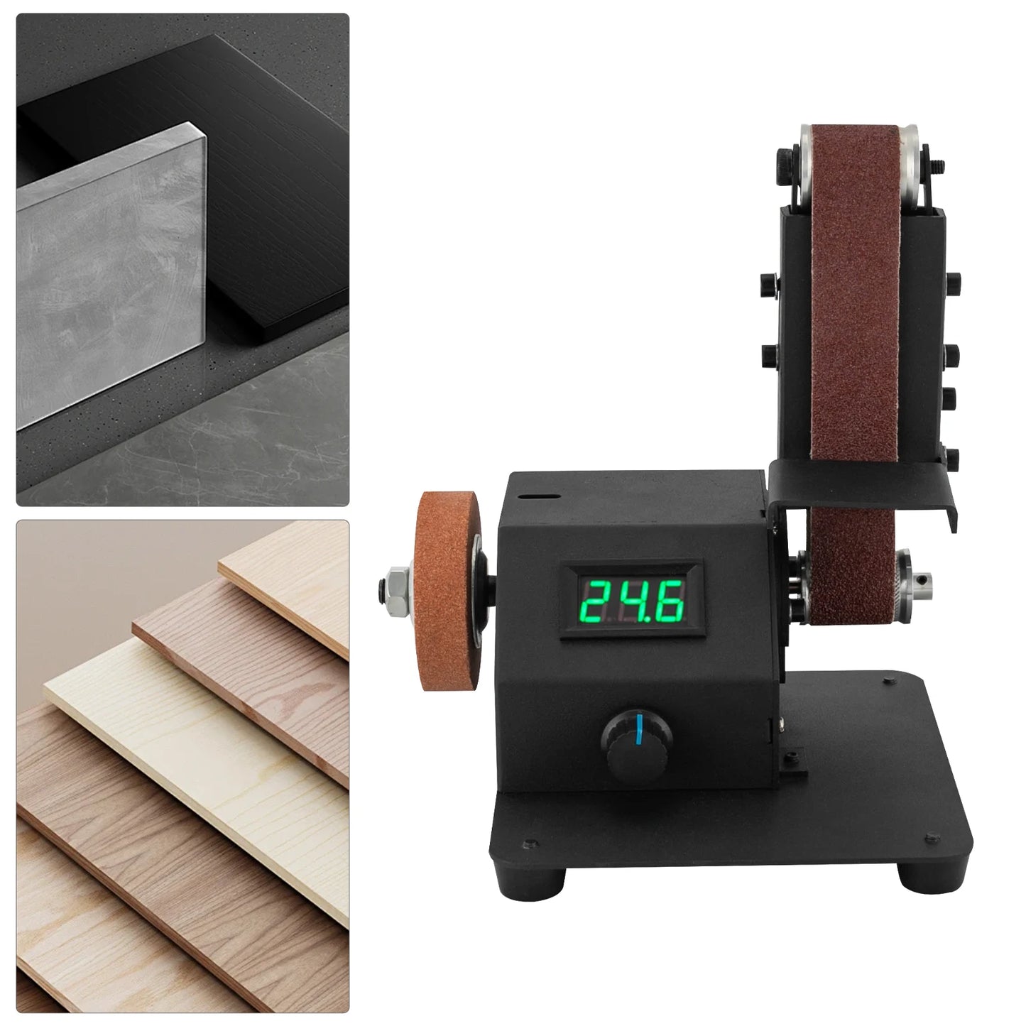 Elektrischer Mini-Bandschleifer zum Selbermachen, 350 W, für die Messerherstellung, Upgrade des Messerschärfs mit 10 Stück Schleifband