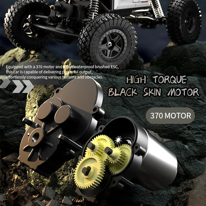 1/18 RC Climbing Car 4WD Off-road Remote Control Vehicle RTR Rock Crawler Big-wheel 4x4 Electric Truck Model Toys for Kids.