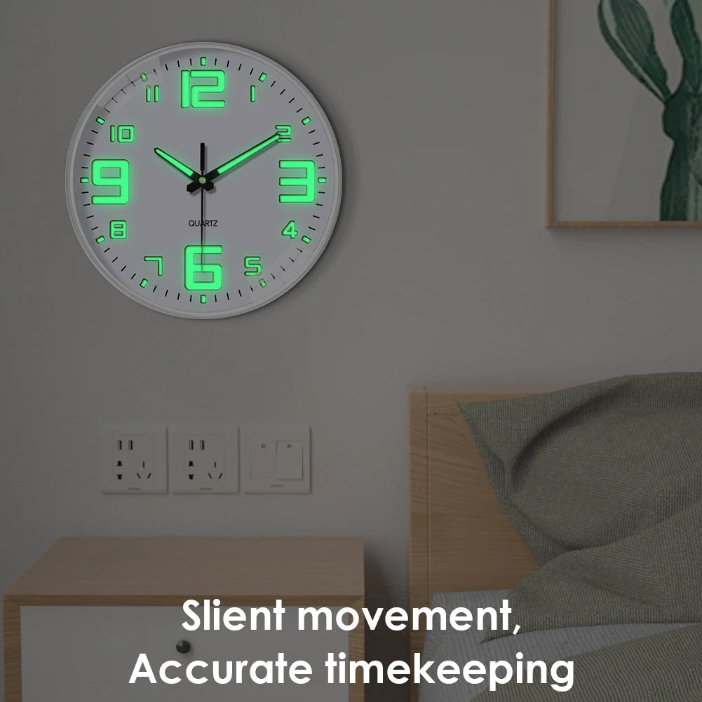 20,3 cm große, im Dunkeln leuchtende Uhren, leuchtende Wanduhr, geräuschlos leuchtende Wanduhren für Wohnzimmer, Schlafzimmer, Küche, Büro und Schule