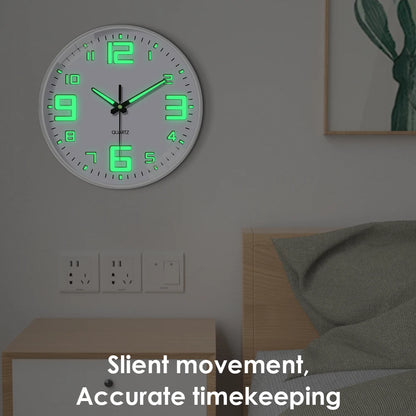 20,3 cm große, im Dunkeln leuchtende Uhren, leuchtende Wanduhr, geräuschlos leuchtende Wanduhren für Wohnzimmer, Schlafzimmer, Küche, Büro und Schule