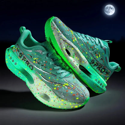 New Soft Sole Cushioning Men's Running Shoes for Women High-quality Road Jogging Shoes Light Comfy Sneakers Reflective Night Run.