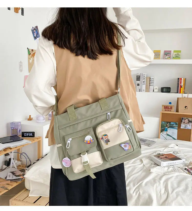 Waterproof Canvas Women Handbags Shoulder Bags Nylon Ladies Tote Messenger Bag Oxford Handbag Cross body Bags for Girls Satchels.