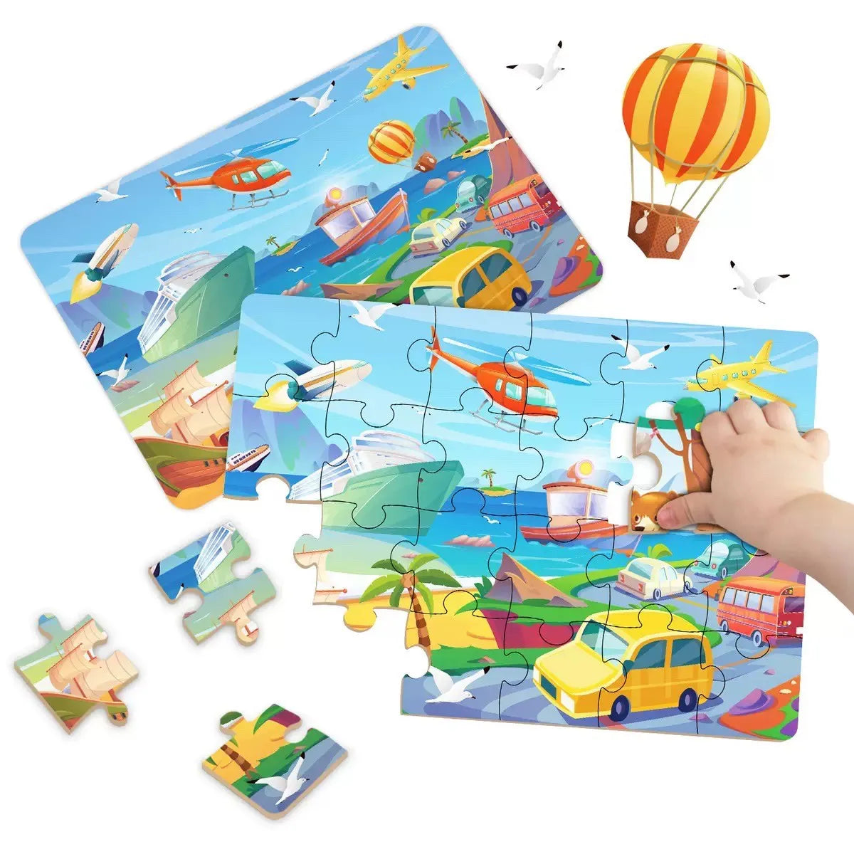 Kids Cartoon Animal Jigsaw Puzzles Montessori Educational Toys Parent-Child Theme Game Paper Educational Gift for Children