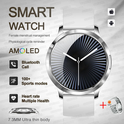 New Women Smart Watch 1.32"Ultra-thin AMOLED HD Screen Sport Fitness Bracelet Custom Watch Face Bluetooth Call Luxury Smartwatch
