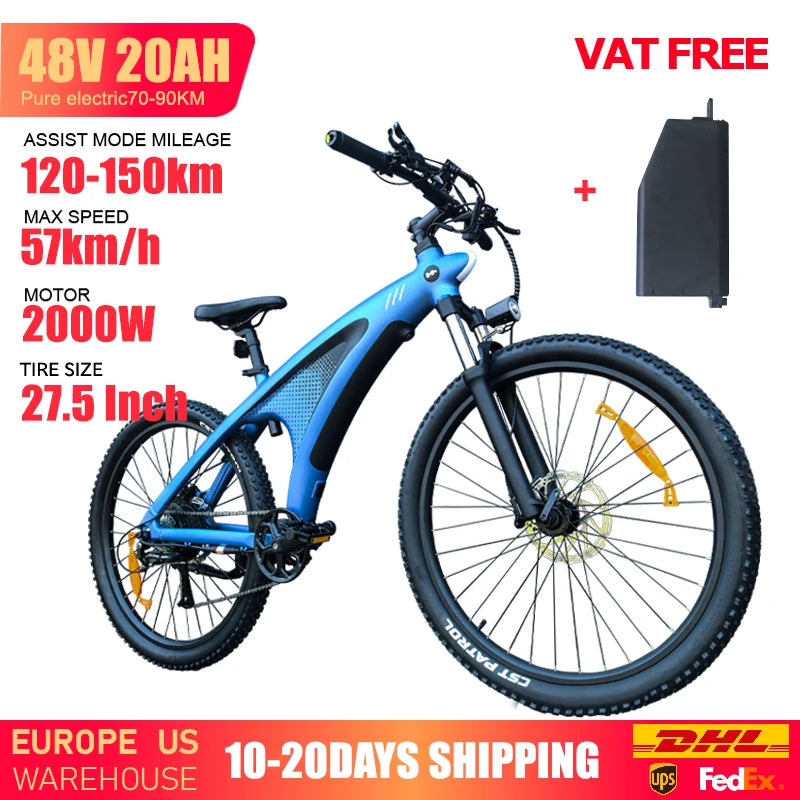 HUANCI Q5 electric bike 2000W electric bikes 27.5 Inch Electric bicycle  48V 20AH  electric e bike Mountain adults ebike fatbike