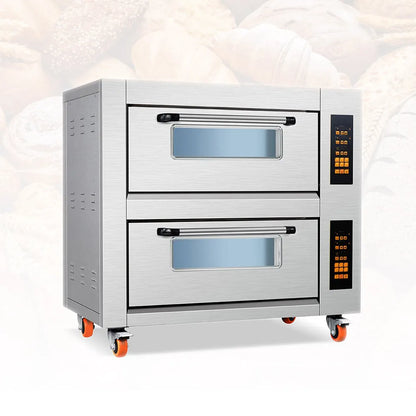 3 Decks 6 Trays Electrical Gas Pie Baking Oven Pizza Oven Complete Bakery Snack Production Line Baguette Bakery Equipment.
