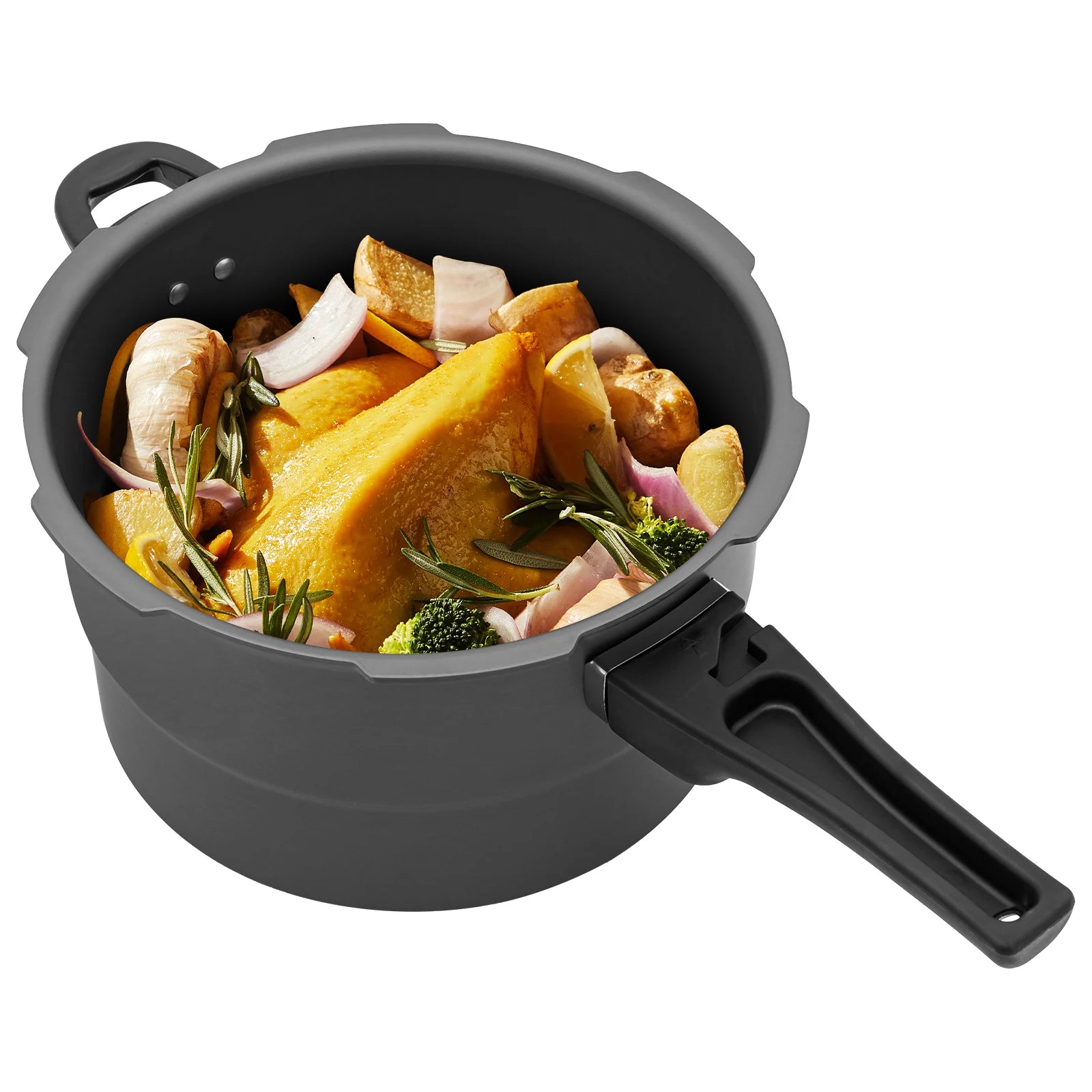 7L 24CM 80Kpa Ultra Wear-Resistant Medium Ratio Double Bottom Pressure Cooker Aluminum Alloy Pressure Cooker For Cooking Stewing.