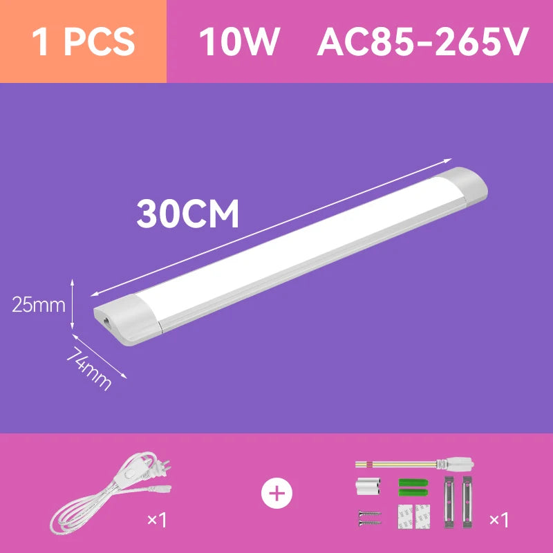 Dimmable Led Light Tube with Remote`Control Home 110-220V Ceiling Fixture LED Light Bar for Kitchen Garage Bedroom Cabinet light.