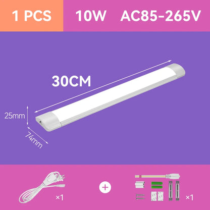 Dimmable Led Light Tube with Remote`Control Home 110-220V Ceiling Fixture LED Light Bar for Kitchen Garage Bedroom Cabinet light.