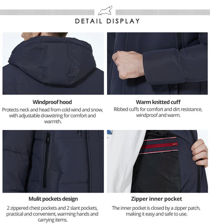 ICEbear 2023 winter jackets for men casual cotton coat mid-length Puffer parkas MWD3061D