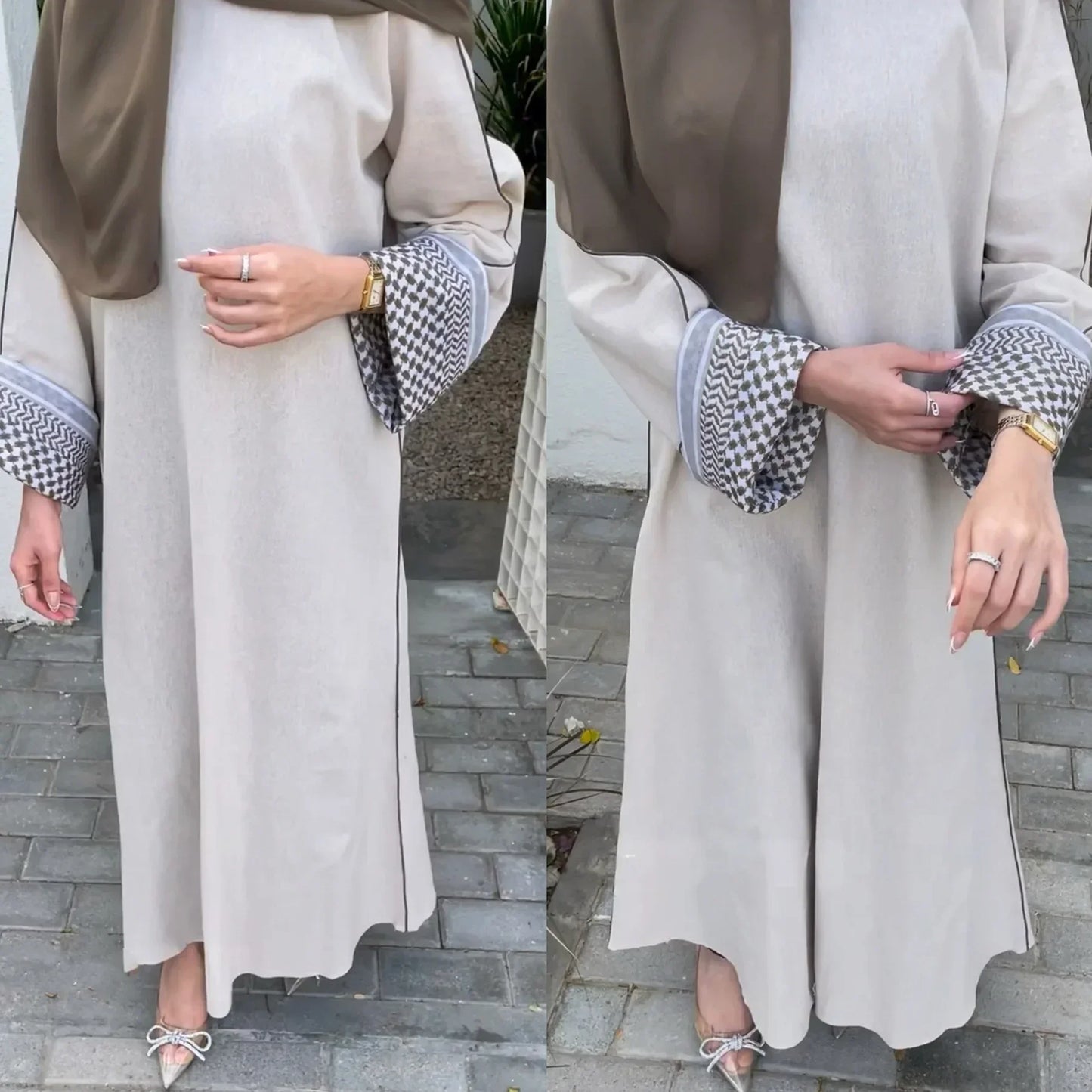 Linen Closed Abaya Keffiyeh Muslim Dress Printed Abayas for Women Dubai 2025 Luxury Turkey Ramadan Islamic Clothes Kaftan Robe.