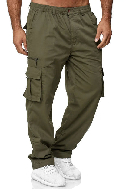 2024 Men's Cargo Pants Casual Multi Pockets Military Tactical Pants Male Outwear Loose Straight slacks Long Trousers Plus size.