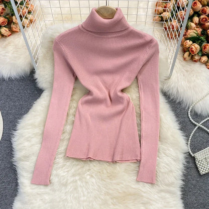 2026 neue Herbst Winter Rollkragen Langarm Gestrickte Pullover Einfarbig Multi Farbe Kaschmir Grundlegende Weiche Pullover