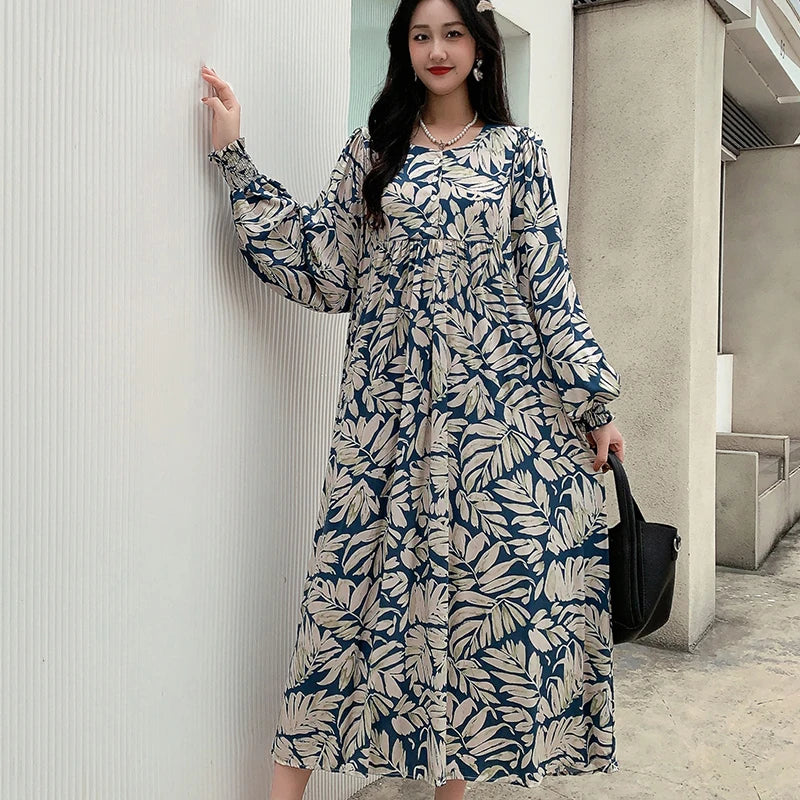 Kleid Frauen Kleidung plus Größe Frühling Sommer böhmischen Strand koreanischen Stil Blumen Vintage Vestidos Robe lose Kleider übergroß