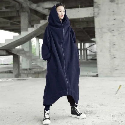 Women Long Sleeve Casual  Hooded Coats Winter Fleece Jackets Korean Sweatshirt Coat Loose Outwear Windbreakers M-5XL