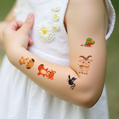 54 stücke Temporäre Tattoo Drachen Cartoon Panda Pfau Wasserdicht langlebige Körper Aufkleber Chamäleon Für Arme Wangen Mädchen.